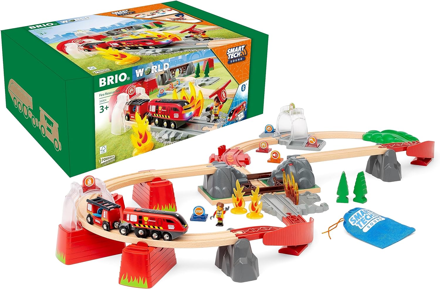 BRIO World Smart Tech Sound - Fire Rescue Set for Children Age 3 Years Up - Kids Toys.