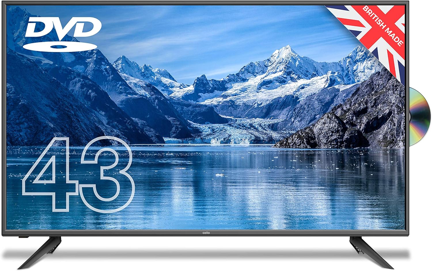 Cello C4320F 43 inch Full HD LED TV with Built-in DVD player and Freeview HD Built in Satellite receiver 3 x HDMI and USB 2.0 to record Live TV Easy to Setup Non-Smart Made in the UK