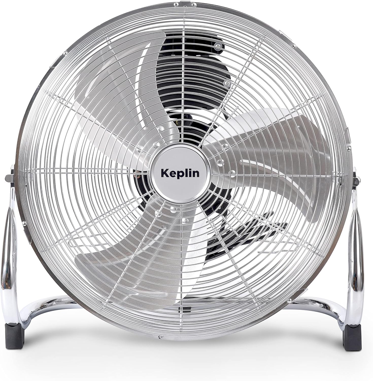 KEPLIN 20" Heavy Duty Chrome Floor Fan with 3 Speeds, Adjustable Fan Head, Standing Metal Pedestal Fan with Powerful Circulation, Room Fan Ideal for Indoor & Outdoor use Home, Gym, Office, Garage.