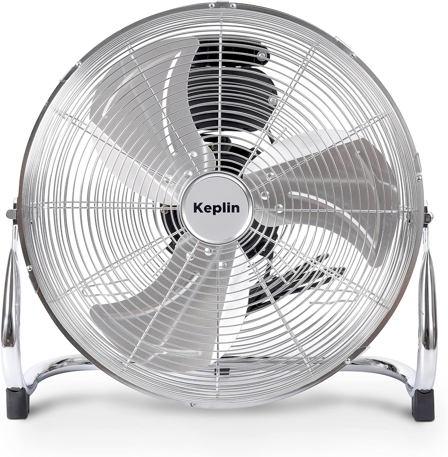 KEPLIN 16" Heavy Duty Chrome Floor Fan with 3 Speeds, Adjustable Fan Head, Standing Metal Pedestal Fan with Powerful Circulation, Room Fan Ideal for Indoor & Outdoor use Home, Gym, Office, Garage.