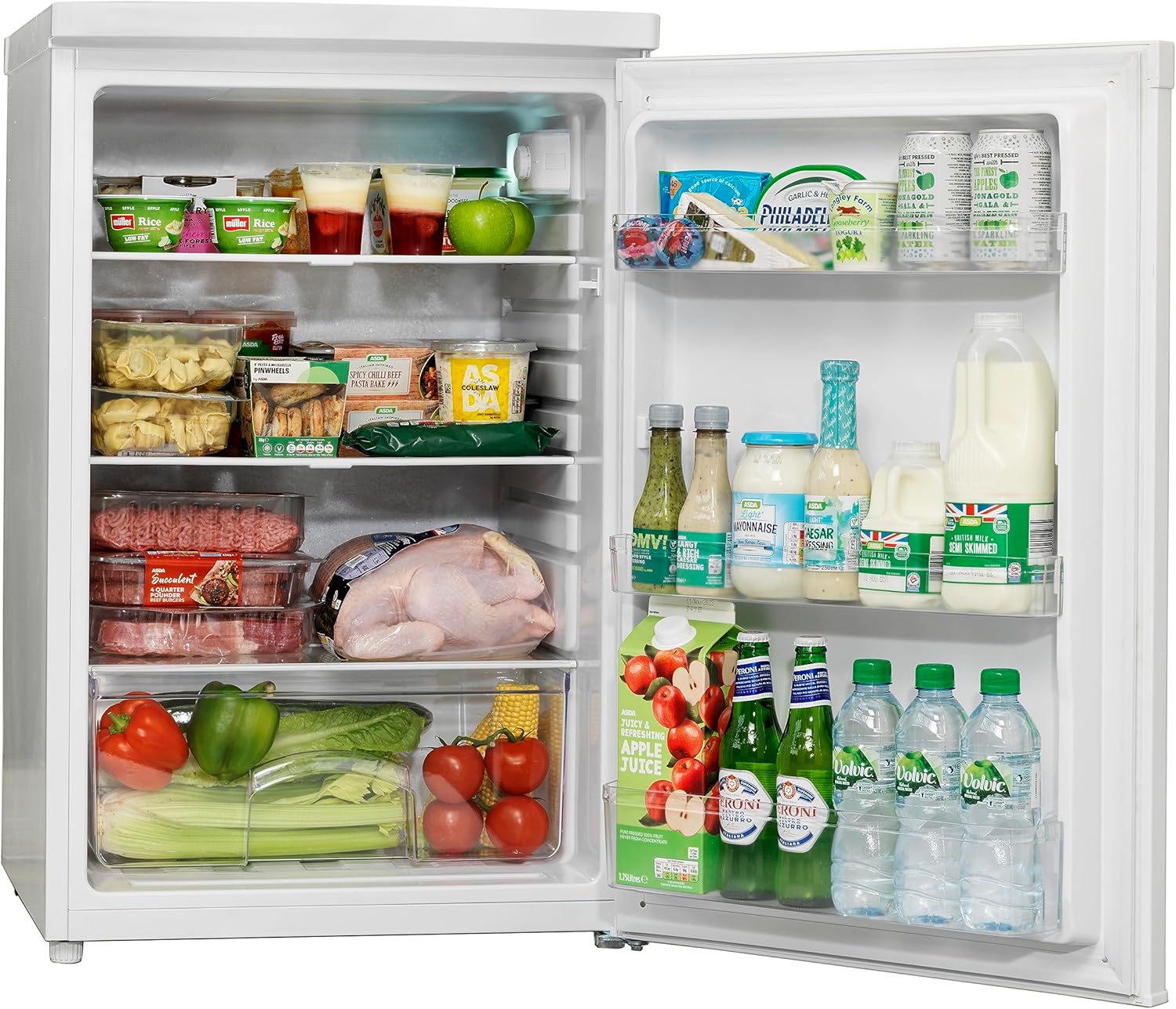 English Electric 55cm Under Counter Larder Fridge, White EEL130H 127 Litres E Rated (EEL130H).