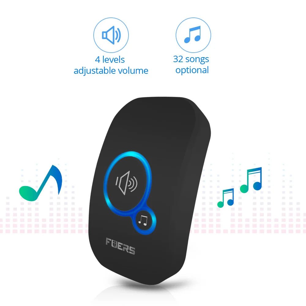 Fuers Wireless Doorbell Home Welcome Smart Door bell 150M Long Wireless Distance 32 Songs Home Welcome Chimes ringtone Colorful