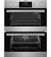 AEG 6000 Built In Electric Double Oven DEB331010M, Multilevel Cooking, 66L Main Capacity, 875x560x550 mm, Enamel Cleaning, LED Display, Stainless Steel - Amazing Gadgets Outlet