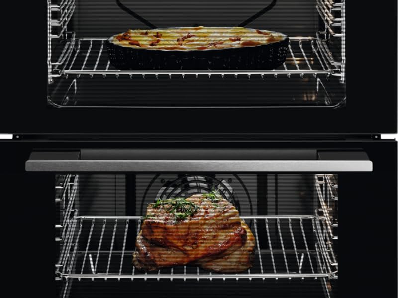 AEG 6000 Built In Electric Double Oven DEB331010M, Multilevel Cooking, 66L Main Capacity, 875x560x550 mm, Enamel Cleaning, LED Display, Stainless Steel - Amazing Gadgets Outlet