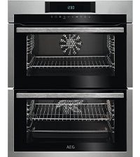 AEG 6000 Built In Electric Double Oven DEB331010M, Multilevel Cooking, 66L Main Capacity, 875x560x550 mm, Enamel Cleaning, LED Display, Stainless Steel - Amazing Gadgets Outlet