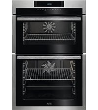 AEG 6000 Built In Electric Double Oven DEB331010M, Multilevel Cooking, 66L Main Capacity, 875x560x550 mm, Enamel Cleaning, LED Display, Stainless Steel - Amazing Gadgets Outlet