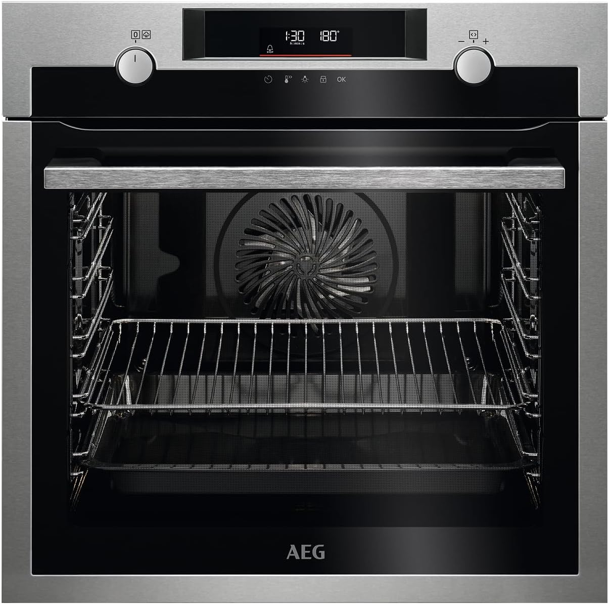 AEG 6000 Steam Oven BPS555060M, Built In Electric Single Oven, 71L Capacity, Pyrolytic Self Clean, Multilevel Cooking, Antifingerprint Coating, LED Display, Child lock, Stainless Steel - Amazing Gadgets Outlet