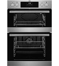 AEG 6000 SurroundCook Built In Double Oven DCB331010M, 61L Capacity, 59.4 cm, Multilevel Cooking, Grill Function, LED Display, Antifingerprint Coating, Stainless Steel - Amazing Gadgets Outlet