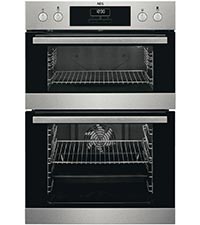 AEG 6000 SurroundCook Built In Double Oven DCB331010M, 61L Capacity, 59.4 cm, Multilevel Cooking, Grill Function, LED Display, Antifingerprint Coating, Stainless Steel - Amazing Gadgets Outlet