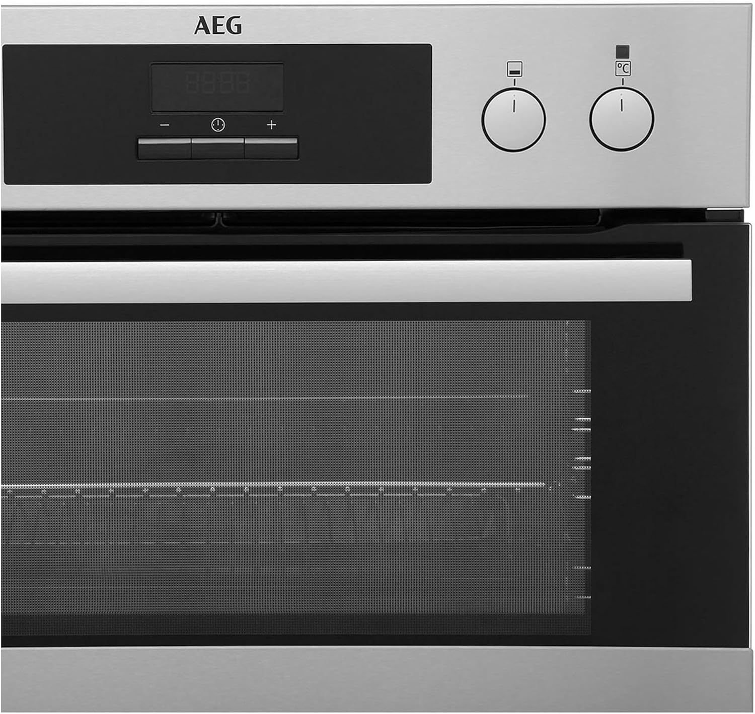 AEG 6000 SurroundCook Built In Double Oven DCB331010M, 61L Capacity, 59.4 cm, Multilevel Cooking, Grill Function, LED Display, Antifingerprint Coating, Stainless Steel - Amazing Gadgets Outlet