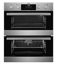 AEG 6000 SurroundCook Built In Double Oven DCB331010M, 61L Capacity, 59.4 cm, Multilevel Cooking, Grill Function, LED Display, Antifingerprint Coating, Stainless Steel - Amazing Gadgets Outlet