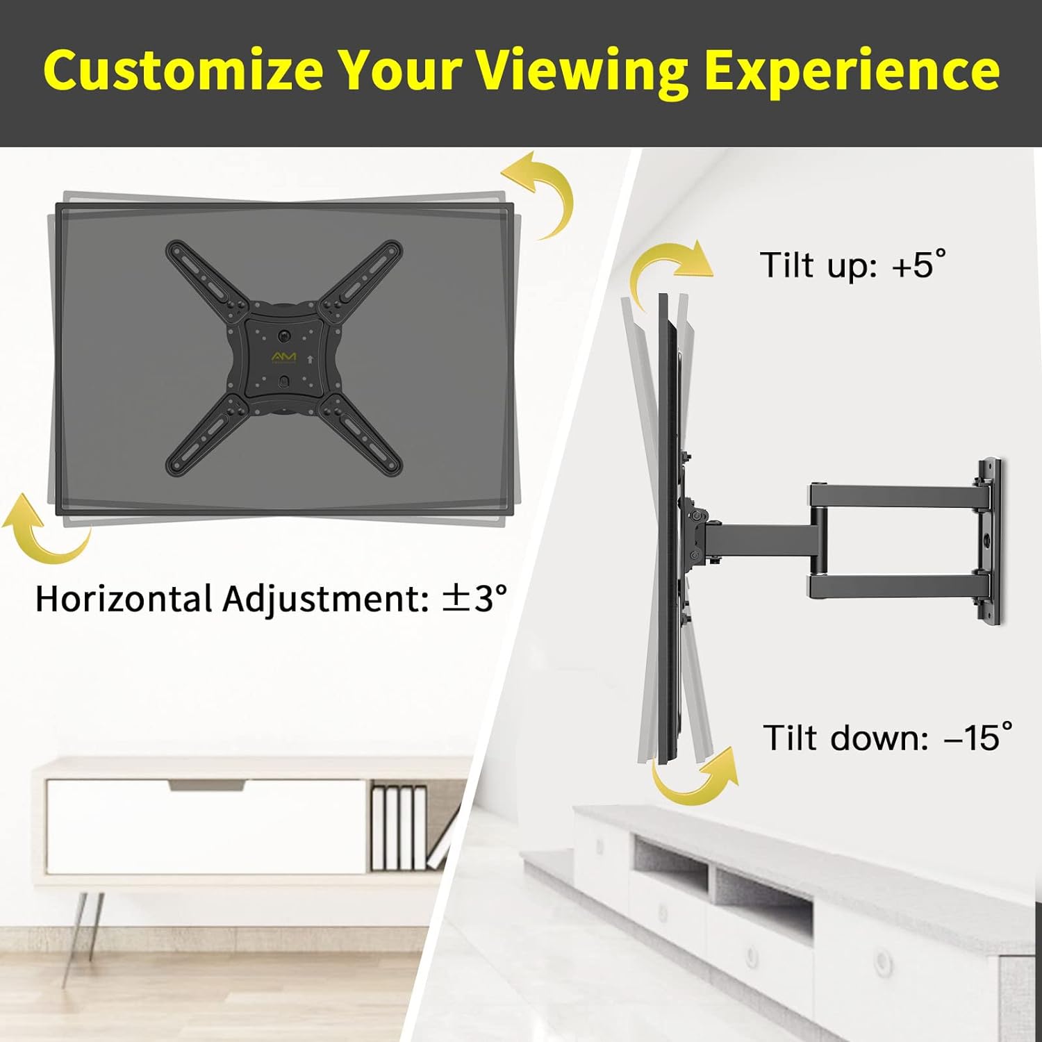 Alphamount TV Wall Bracket for Most 26 - 60 inch LED LCD Flat and Curved TVs up to 35kg, Sturdy TV Wall Mount with Tilt Swivel Extension, Max VESA 400x400mm, APPIMF7 - E   Import  Single ASIN  Import  Multiple ASIN ×Product customization Gener - Amazing Gadgets Outlet