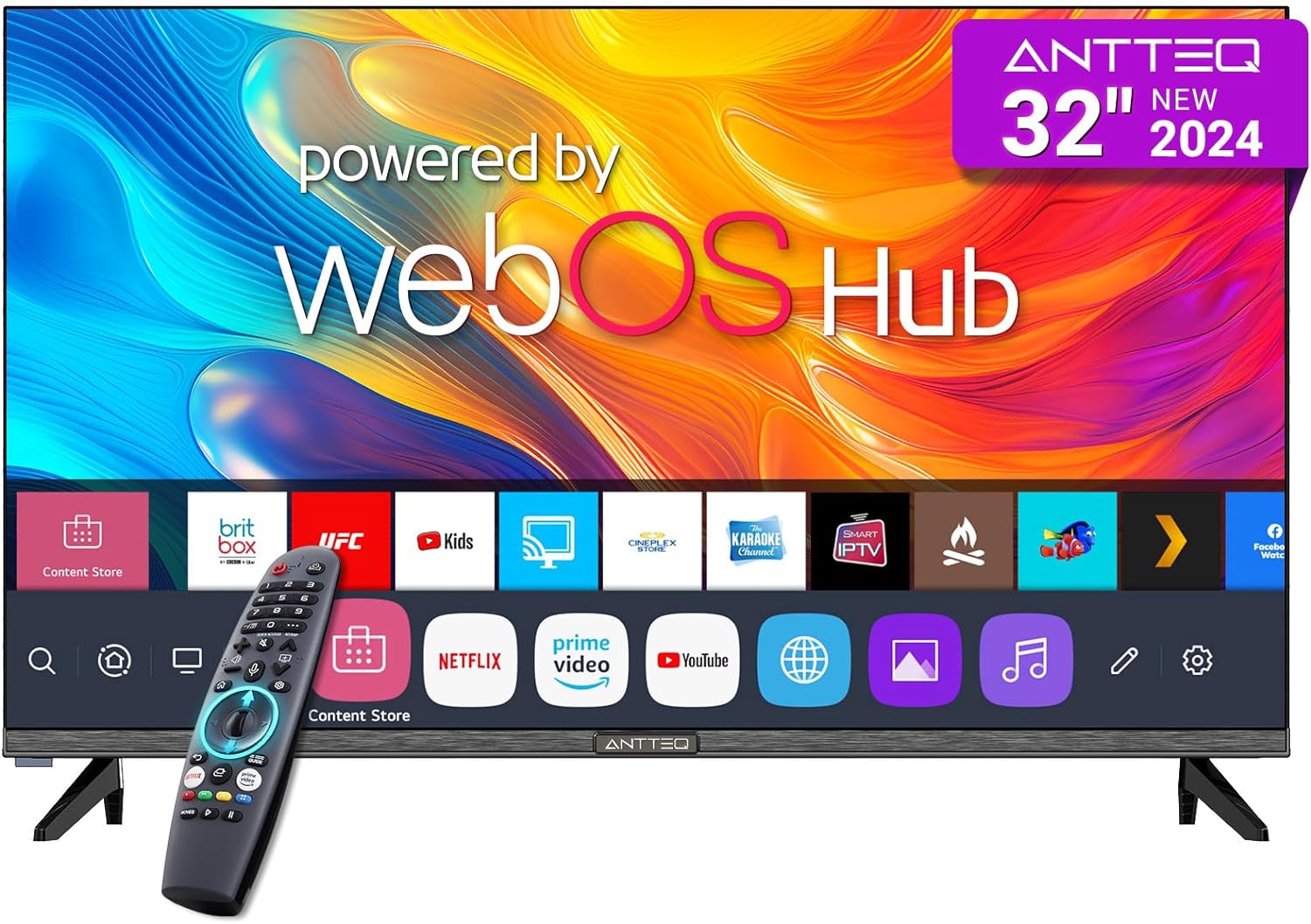 Antteq 32 Inch TV Smart WebOS TV MagiQ 32" with ThinQ AI, Voice Magic Remote, Airplay, Apple TV+, Netflix, Freeview, YouTube, WIFI, 2024 Black Televisions   Import  Single ASIN  Import  Multiple ASIN ×Product customization General Descri - Amazing Gadgets Outlet