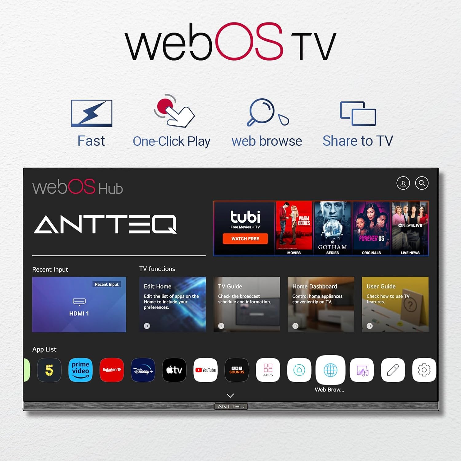 Antteq 32 Inch TV Smart WebOS TV MagiQ 32" with ThinQ AI, Voice Magic Remote, Airplay, Apple TV+, Netflix, Freeview, YouTube, WIFI, 2024 Black Televisions   Import  Single ASIN  Import  Multiple ASIN ×Product customization General Descri - Amazing Gadgets Outlet