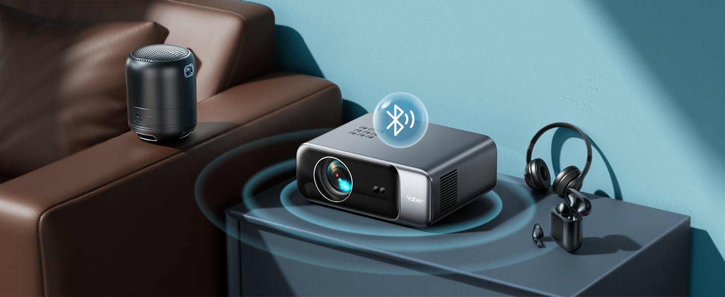 【Auto Focus & Keystone】Projector 4K, 26000 Lumens FHD 1080P Portable Projector, WiFi6 Bluetooth 5.2 Projector, YABER V9 Zoom Function Smart Projector, Home Cinema Projector for Smartphone/TV Stick/PPT - Amazing Gadgets Outlet