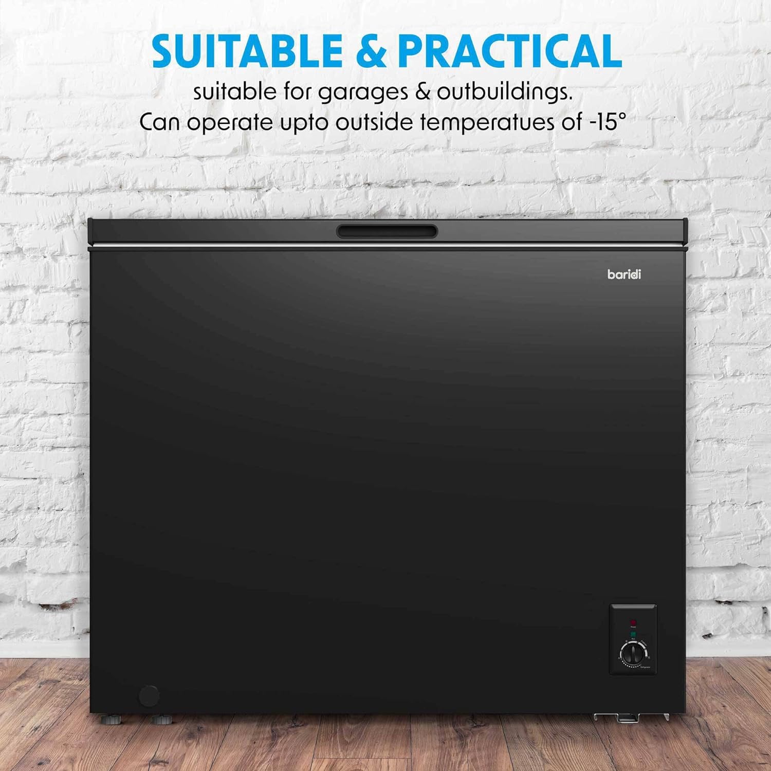 Baridi Freestanding Chest Freezer, 199L Capacity, Garages and Outbuilding Safe, - 12 to - 24°C Adjustable Thermostat with Refrigeration Mode, Black - DH151   Import  Single ASIN  Import  Multiple ASIN ×Product customization General Descrip - Amazing Gadgets Outlet