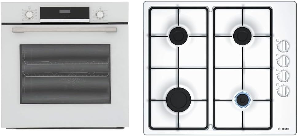 Bosch HBS534BW0B Serie 4 Built - in Oven with EcoClean Direct, Cleaning Assistance, 3D Hotair and LED display, 60 x 60 cm, White - Amazing Gadgets Outlet