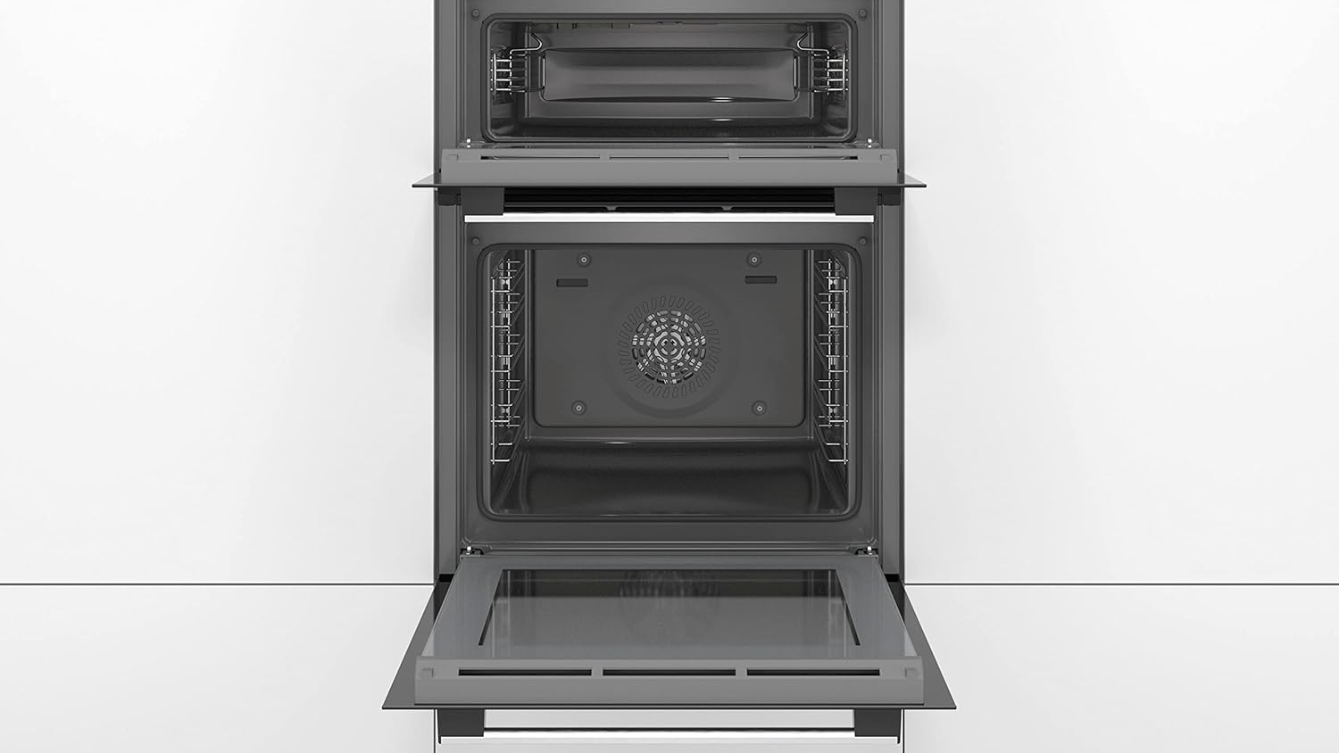 Bosch Home & Kitchen Appliances Bosch MBS533BS0B Serie 4 Built - in Double Oven with EcoClean Direct, 3D Hotair, LED display and 2 Universal Slimline Pans, Stainless steel - Amazing Gadgets Outlet