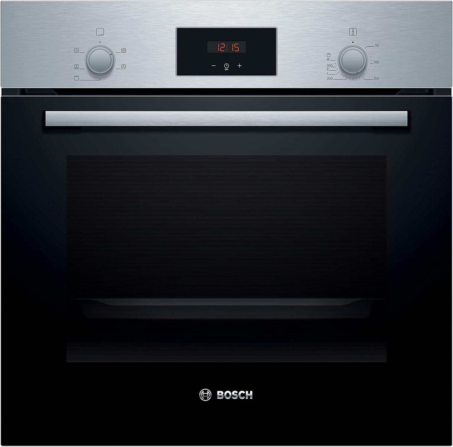 Bosch Home & Kitchen Appliances Bosch MBS533BS0B Serie 4 Built - in Double Oven with EcoClean Direct, 3D Hotair, LED display and 2 Universal Slimline Pans, Stainless steel - Amazing Gadgets Outlet