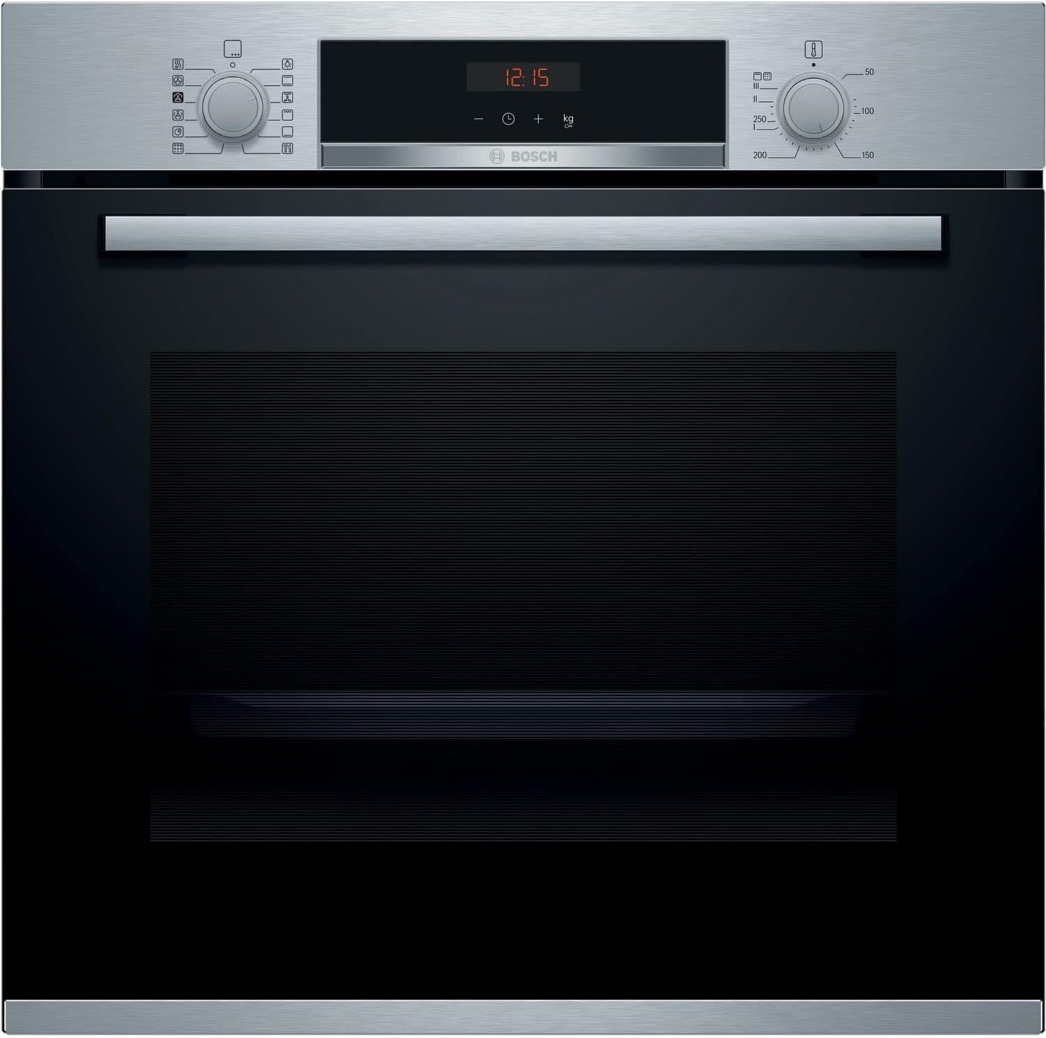 Bosch Home & Kitchen Appliances Bosch MBS533BS0B Serie 4 Built - in Double Oven with EcoClean Direct, 3D Hotair, LED display and 2 Universal Slimline Pans, Stainless steel - Amazing Gadgets Outlet