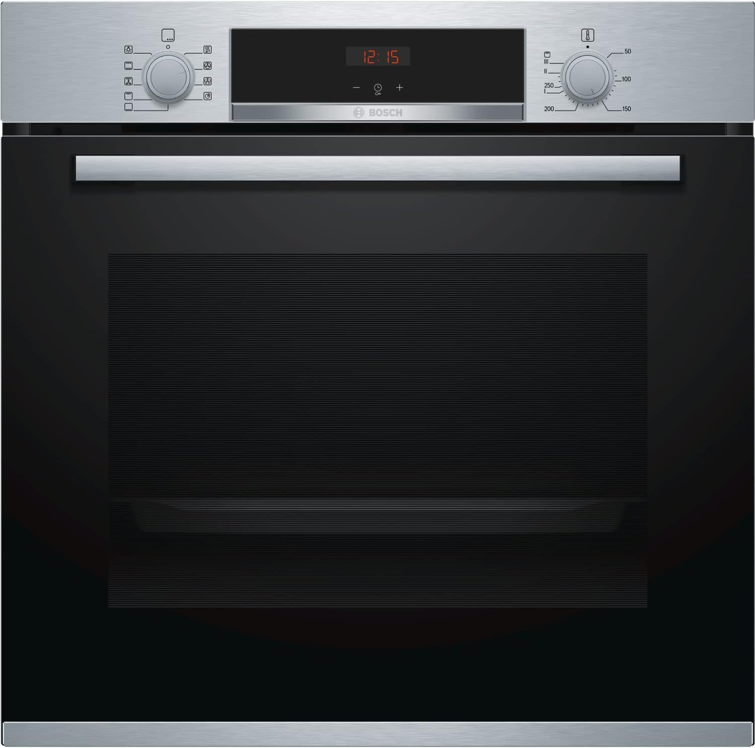 Bosch Home & Kitchen Appliances Bosch MBS533BS0B Serie 4 Built - in Double Oven with EcoClean Direct, 3D Hotair, LED display and 2 Universal Slimline Pans, Stainless steel - Amazing Gadgets Outlet