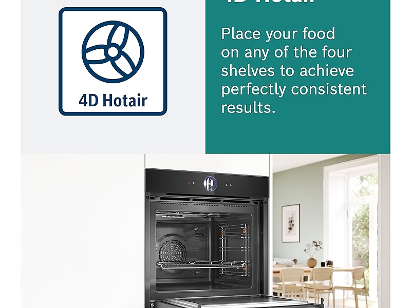 Bosch Series 8 HBG7784B1, Built - in Single Oven with Digital Control Ring, Pyrolytic Self Cleaning Hotair gentle Air Fry function - Amazing Gadgets Outlet