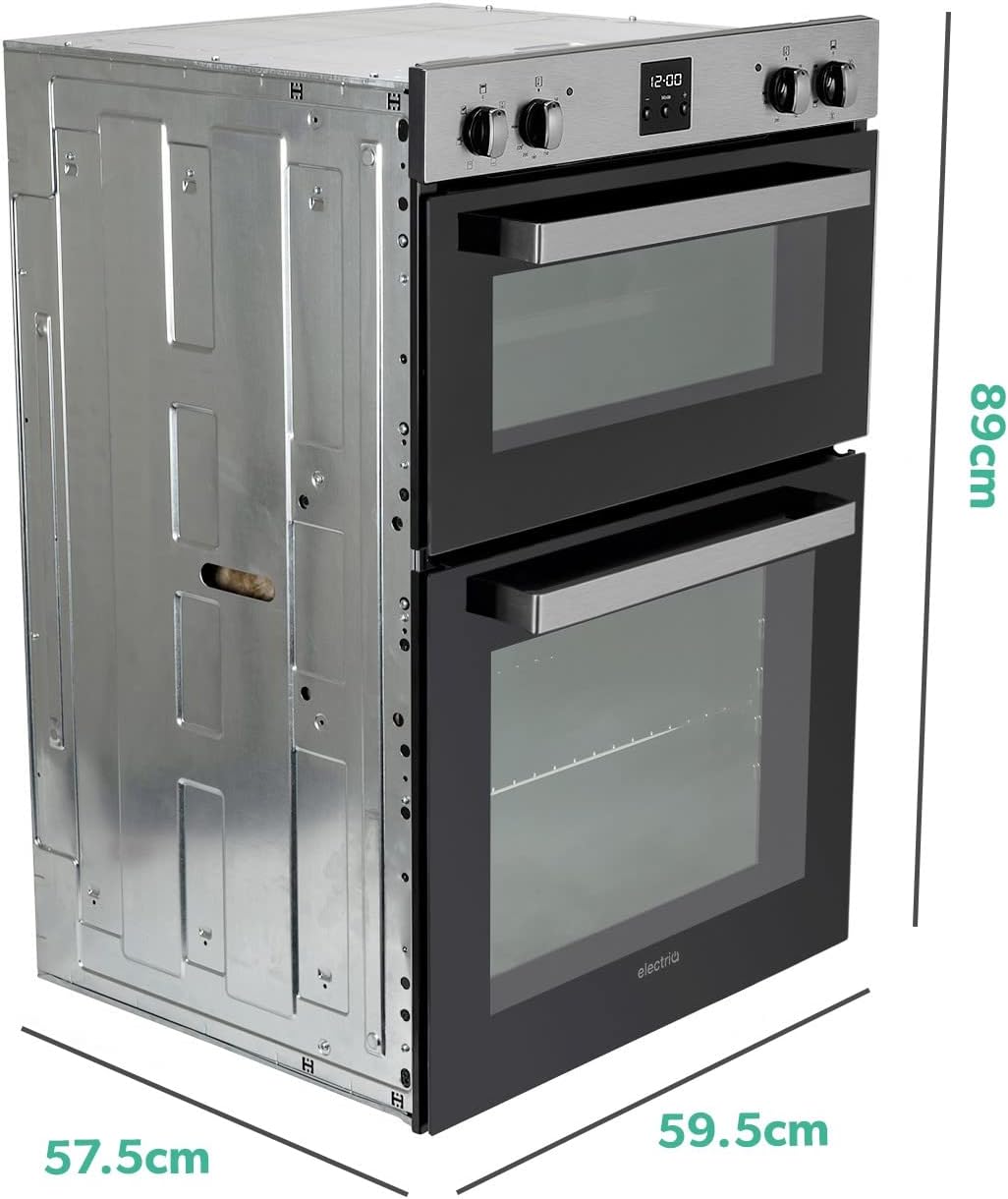 Built In Double Oven Electric with Fan Assisted Oven and Grill - Stainless Steel - Amazing Gadgets Outlet