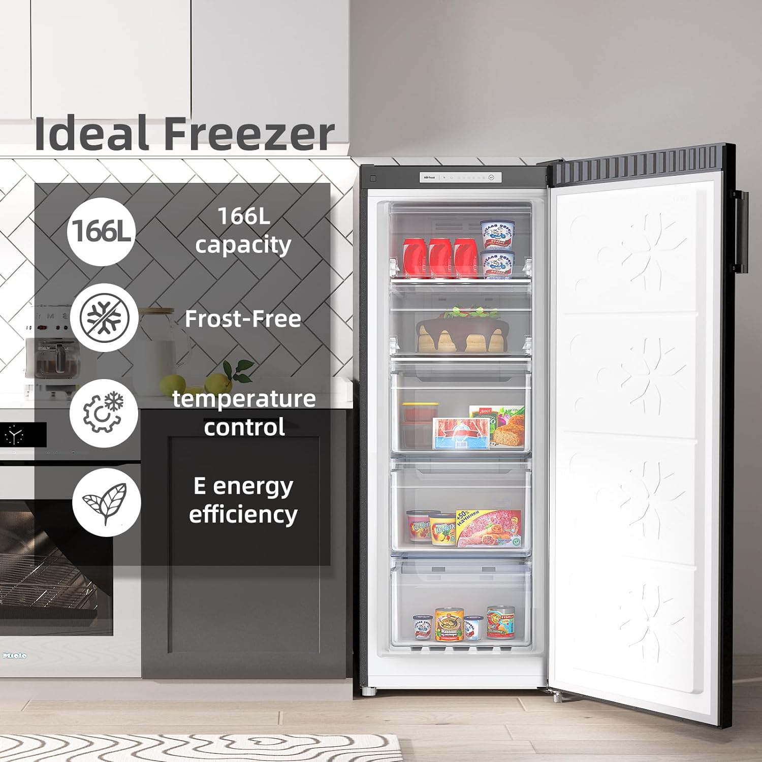 CHiQ Upright Freezer, Frost Free, 166L, 5 Large Drawers, Multi - Air - Flow, Adjustable Thermostat, H1440 x W540 x D641, Reversible Doors, 12 Years Free Warranty on The Compressor, FSD166NE4EU   Import  Single ASIN  Import  Multiple ASIN ×Product cus - Amazing Gadgets Outlet