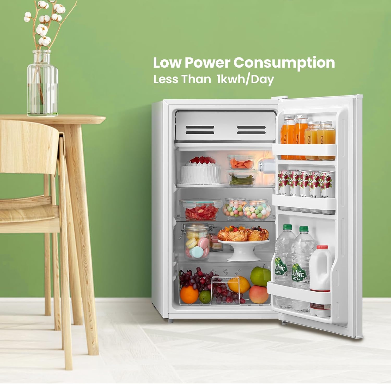 COMFEE' RCD93WH1(E) A Under Counter Fridge, 93L Fridge with Cooler Box, Interior Light, Removable Glass Shelf, Reversible Door Hinge, Adjustable Legs, White [Energy Class F]   Import  Single ASIN  Import  Multiple ASIN ×Product customization - Amazing Gadgets Outlet