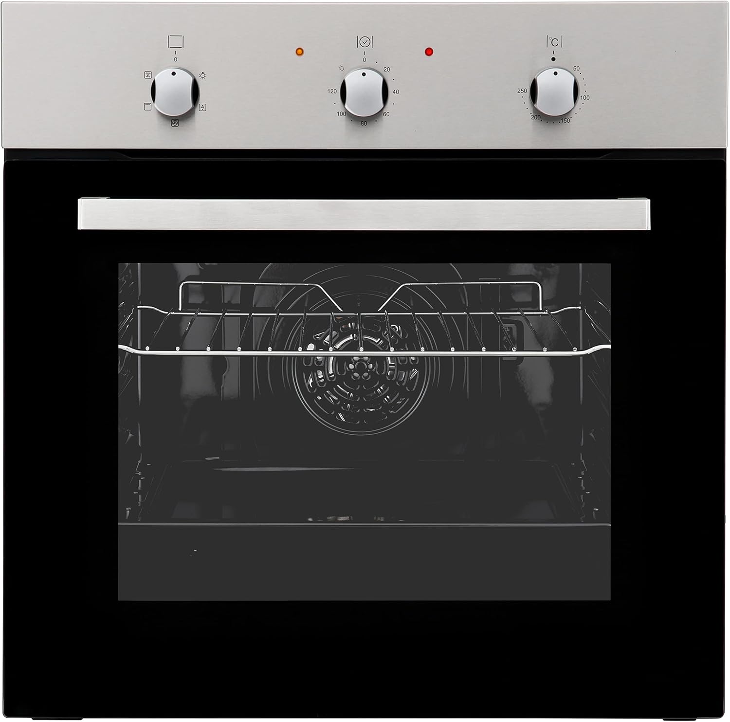 Cookology 60cm Built In Electric Fan Oven - Integrated Single Fan Oven with Mechanical Timer & Grill (Stainless Steel) - Amazing Gadgets Outlet