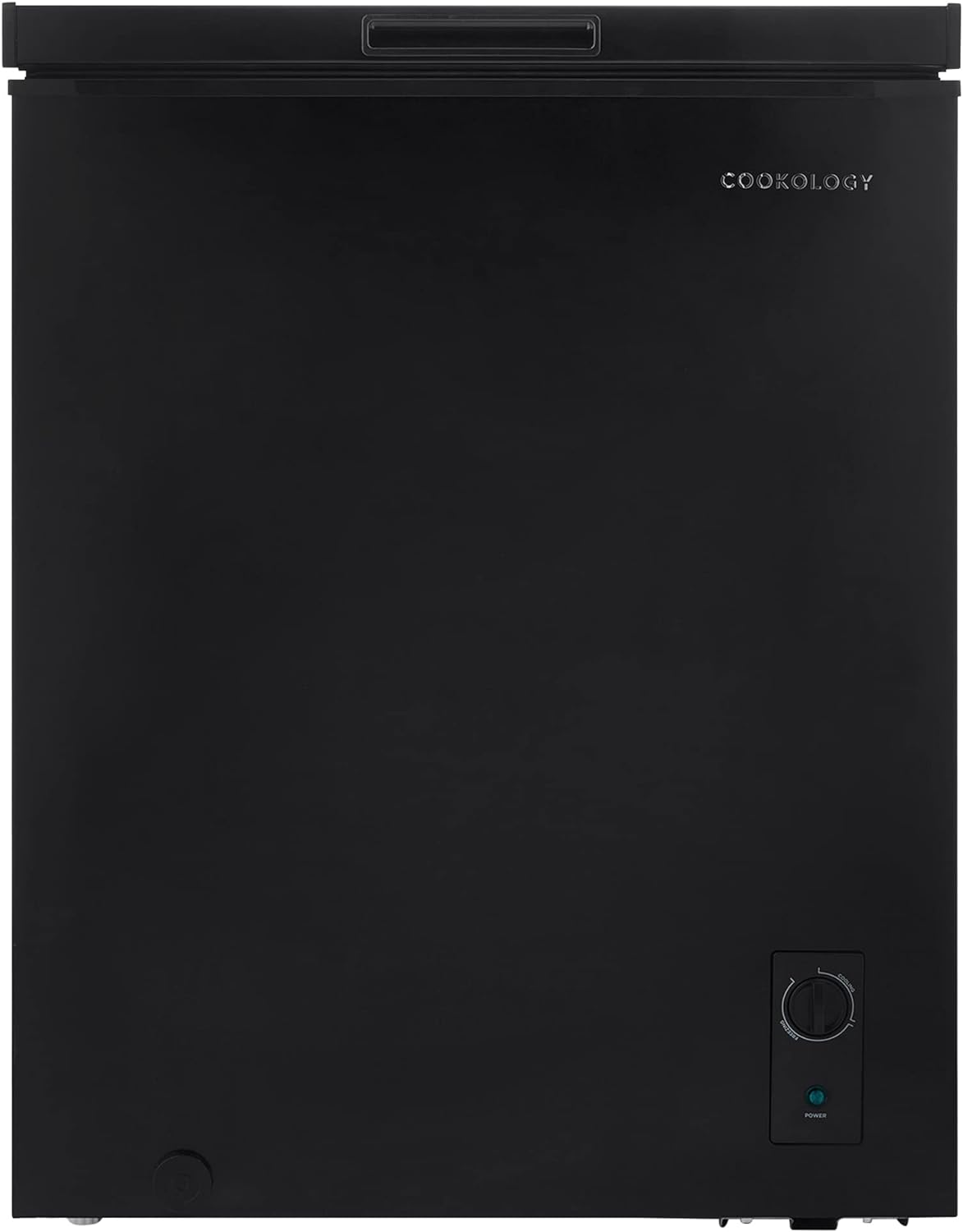 Cookology CCFZ142BK Freestanding 142 Litre Capacity, Chest Freezer for Outbuildings, Garages and Sheds, Features a Refrigeration Mode, Temperature Control and 4 Star Freezer Rating - In Black   Import  Single ASIN  Import  Multiple ASIN ×Product - Amazing Gadgets Outlet