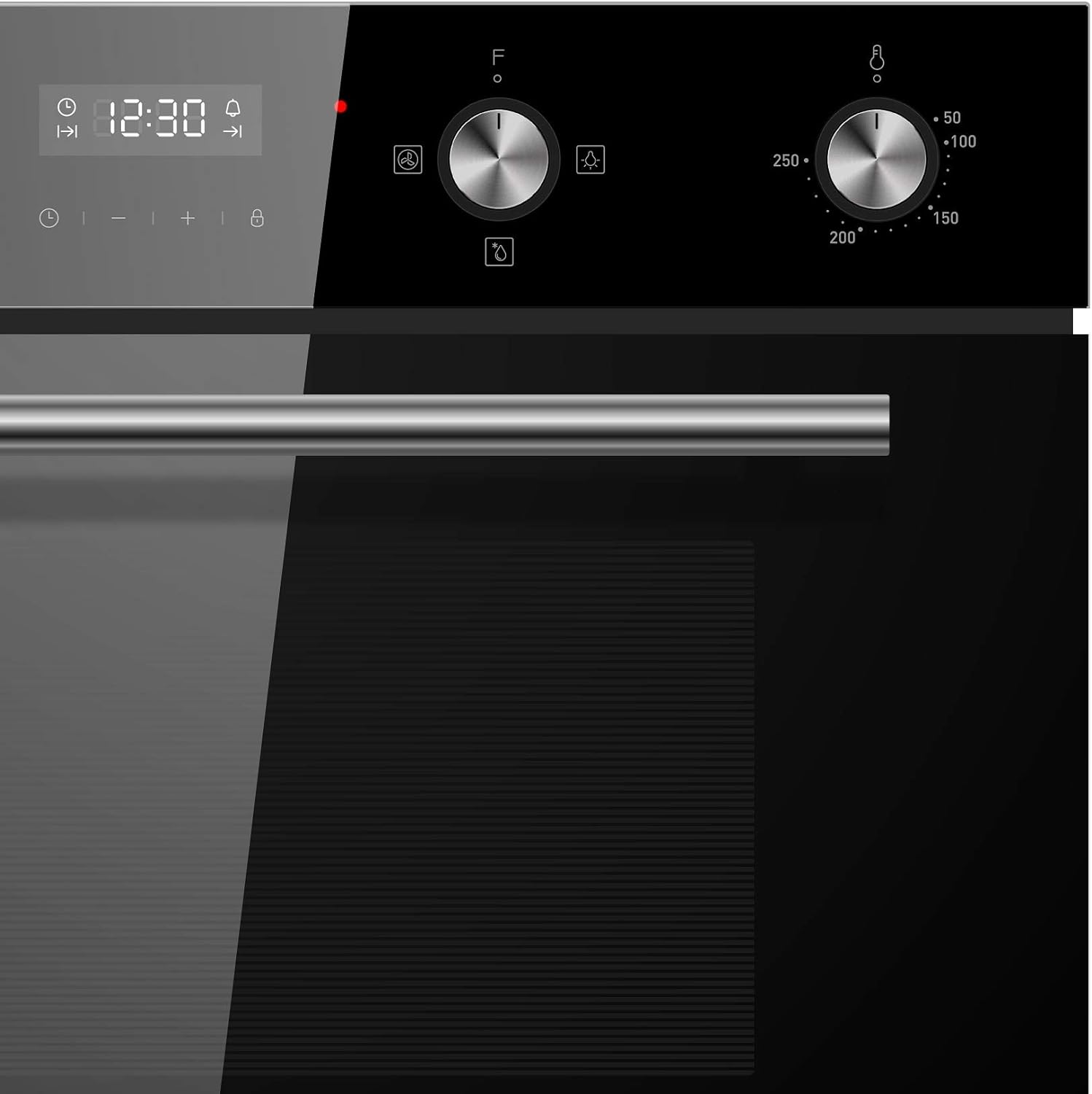 Cookology CDO720BK 60cm Combined 88 Litre Capacity Large Built Under Electric True Fan Double Oven with Easy Programmable Timer and Digital Clock - in Black Glass - Amazing Gadgets Outlet