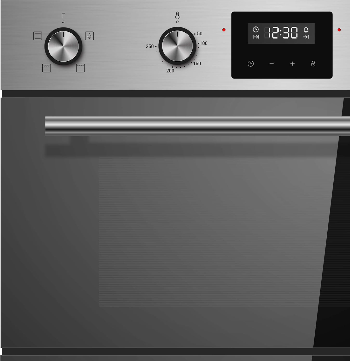 Cookology CDO900SS 90cm Combined 106 Litre Combined Capacity Large Built - In Electric True Fan Double Oven with Easy Programmable Timer and Digital Clock - in Silver & Black - Amazing Gadgets Outlet