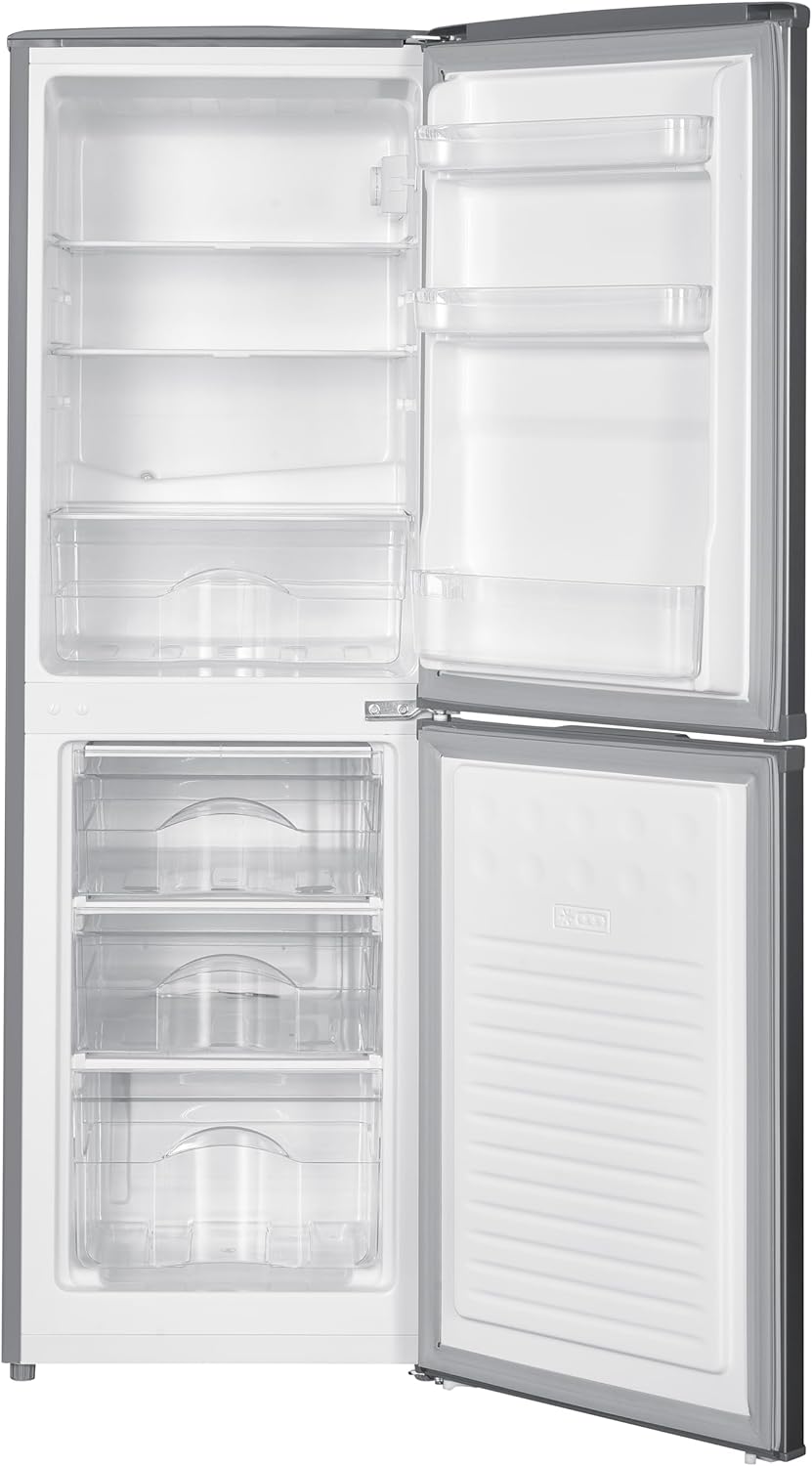 Cookology CFF1425050 Static 142 Litre Freestanding 50/50 Fridge Freezer, Adjustable Temperature Control and Legs, Reversible Doors, Efficient LED Light, 4 Star Freezer Rating - in Inox   Import  Single ASIN  Import  Multiple ASIN ×Product customi - Amazing Gadgets Outlet