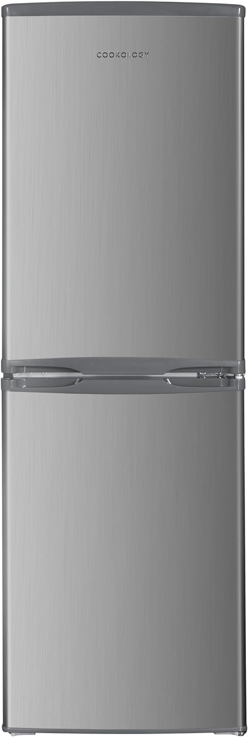 Cookology CFF1425050 Static 142 Litre Freestanding 50/50 Fridge Freezer, Adjustable Temperature Control and Legs, Reversible Doors, Efficient LED Light, 4 Star Freezer Rating - in Inox   Import  Single ASIN  Import  Multiple ASIN ×Product customi - Amazing Gadgets Outlet