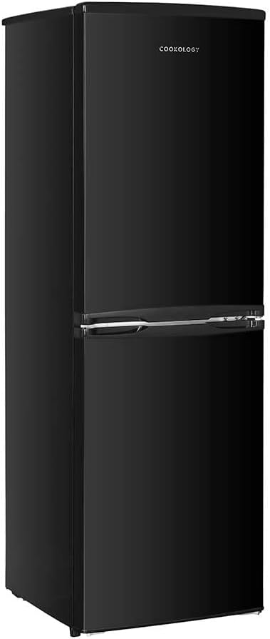 Cookology CFF1425050 Static 142 Litre Freestanding 50/50 Fridge Freezer, Adjustable Temperature Control and Legs, Reversible Doors, Efficient LED Light, 4 Star Freezer Rating - in Black   Import  Single ASIN  Import  Multiple ASIN ×Product custom - Amazing Gadgets Outlet