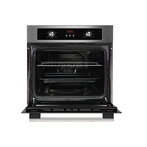 Cookology COF605S 60cm 65 Litre Capacity, Installed Built In Electric Fan Oven, Integrated Single Fan Oven with Mechanical Dial Timer and Grill - in Stainless Steel - Amazing Gadgets Outlet