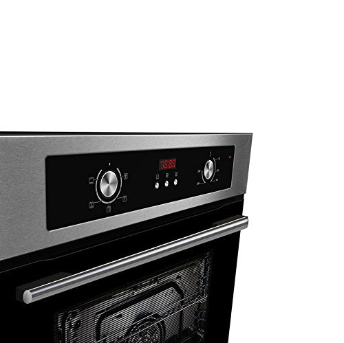 Cookology COF605S 60cm 65 Litre Capacity, Installed Built In Electric Fan Oven, Integrated Single Fan Oven with Mechanical Dial Timer and Grill - in Stainless Steel - Amazing Gadgets Outlet