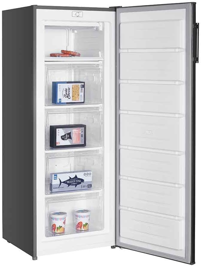 Cookology CTFZ163IX Tall Freestanding Upright Freezer 168 Litre, 143cm High and 55cm Wide with 5 Large Drawers and Reversible Door - In Inox   Import  Single ASIN  Import  Multiple ASIN ×Product customization General Description Galler - Amazing Gadgets Outlet