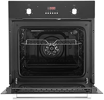 Cookology FOD60BK 60cm Large Built - in Electric True Fan Oven in Black Glass with Easy Programmable Timer and Digital Clock - Amazing Gadgets Outlet