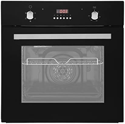 Cookology FOD60BK 60cm Large Built - in Electric True Fan Oven in Black Glass with Easy Programmable Timer and Digital Clock - Amazing Gadgets Outlet