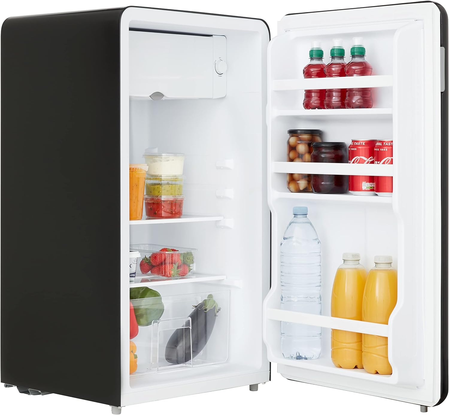 Cookology Retro Undercounter Freestanding Fridge 93 Litre Capacity, Features an Adjustable Temperature Control and Legs, Self Closing Door and Chiller Box - In Black   Import  Single ASIN  Import  Multiple ASIN ×Product customization Gener - Amazing Gadgets Outlet