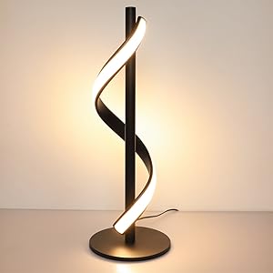 Depuley Spiral Table Lamp,10W Stable Bedside Lamps, Modern Minimalist Design Reading Light Eye - Caring, Curved Art Decorative Table Lamps for Living Room,Bedroom,Office,Warm White - Amazing Gadgets Outlet