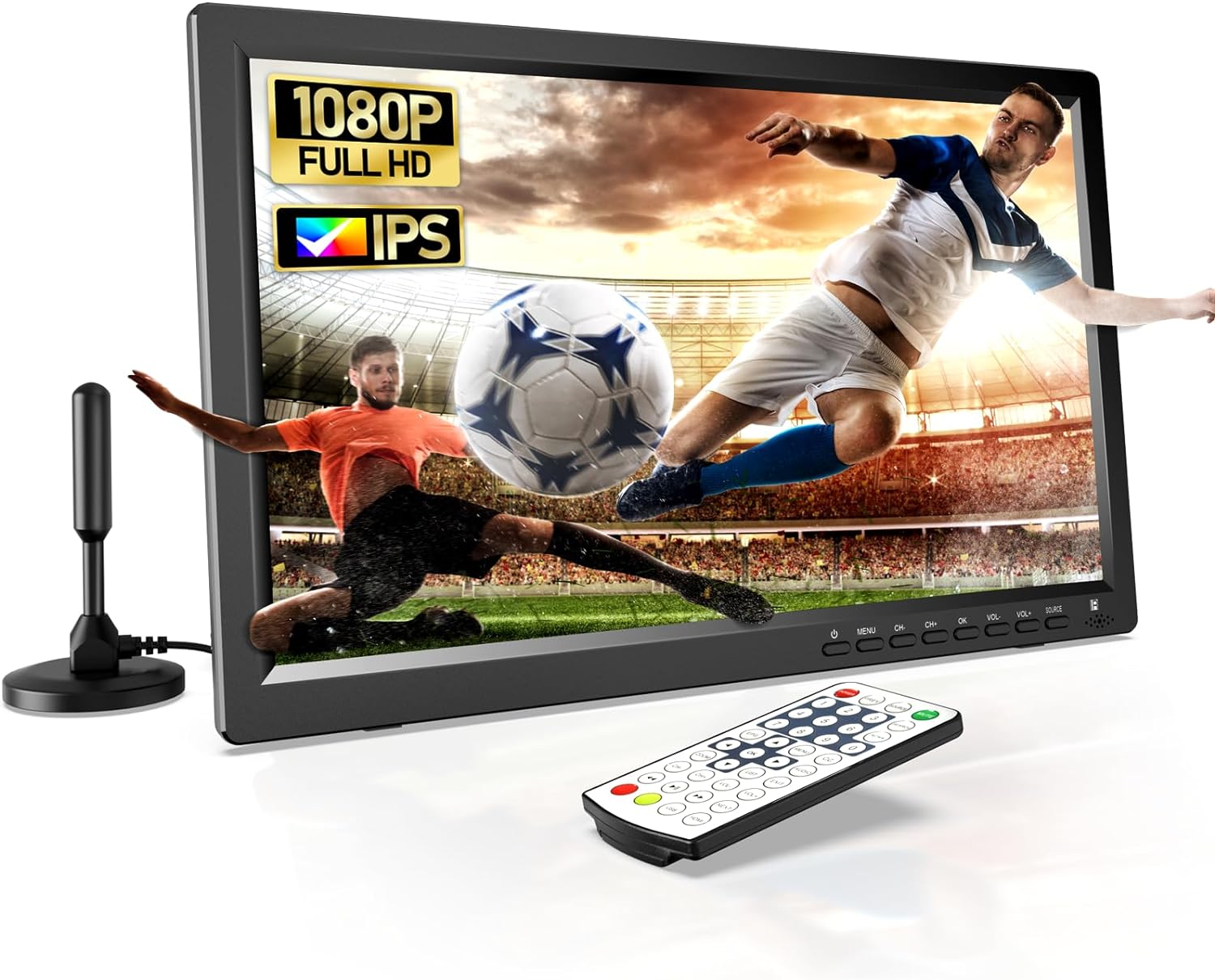 Desobry 15.6 inch Portable TV with Antenna, Portable Small TV with DVB/T2 Tuner Rechargeable Battery Operated Mini TV LCD Monitor 1080P,Built - in TV Stand,HDMI Input,USB,AV in,Supports Camping,Kitchen   Import  Single ASIN  Import  Multiple ASIN × - Amazing Gadgets Outlet