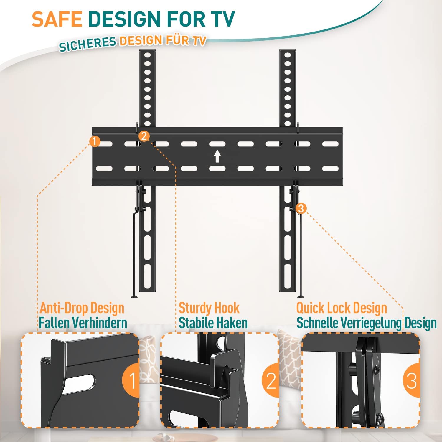 ELIVED Tilt TV Wall Bracket, Ultra Slim TV Mount for Most of 26 - 60 inch Flat or Curved LCD, LED, OLED TVs with VESA 75x75mm - 400x400mm up to 45KG, Tool - free Adjustable Tilting TV Bracket EV007   Import  Single ASIN  Import  Multiple ASIN ×Product - Amazing Gadgets Outlet