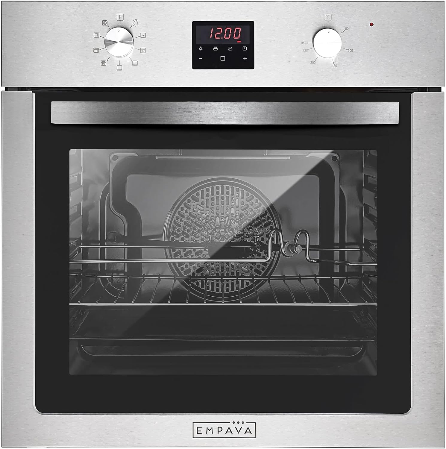 Empava Electric Oven, Built In Oven 72L, Electric Oven Built In, Ovens Electric Built In 12 Functions, Installed Ovens 60cm, Single Oven, Built In Ovens Electric with Fan and Grill - Stainless Steel - Amazing Gadgets Outlet