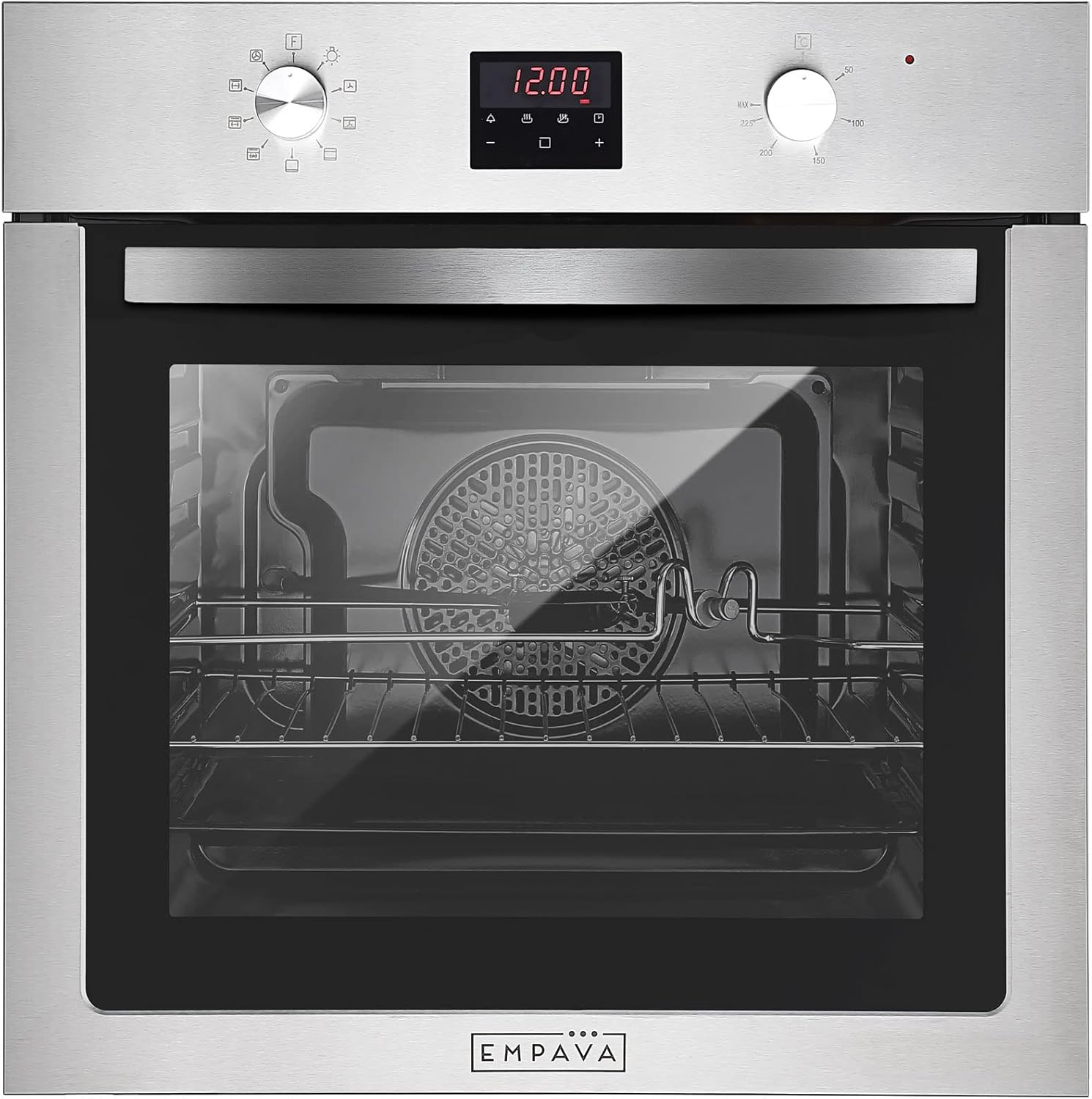 Empava Electric Oven, Built In Oven 72L, Electric Oven Built In, Ovens Electric Built In 12 Functions, Installed Ovens 60cm, Single Oven with Timer,Fan Oven,Fan Ovens Electric Built In,Stainless Steel - Amazing Gadgets Outlet