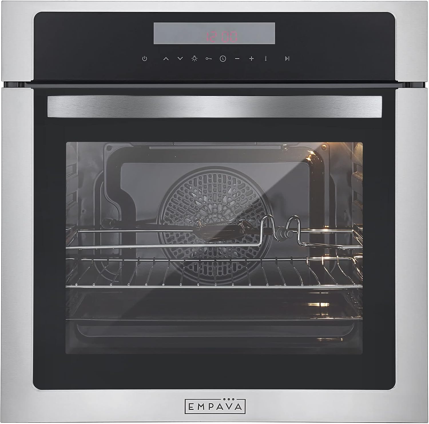 Empava Electric Oven, Built In Oven 72L, Electric Oven Built In, Ovens Electric Built In 12 Functions, Installed Ovens 60cm, Single Oven with Timer,Fan Oven,Fan Ovens Electric Built In,Stainless Steel - Amazing Gadgets Outlet