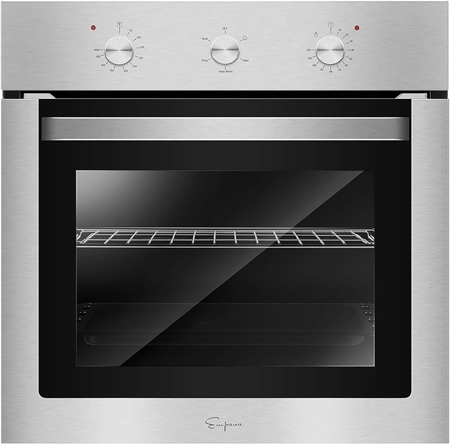 Empava Electric Oven, Built In Oven 72L, Electric Oven Built In, Ovens Electric Built In 12 Functions, Installed Ovens 60cm, Single Oven with Timer,Fan Oven,Fan Ovens Electric Built In,Stainless Steel - Amazing Gadgets Outlet