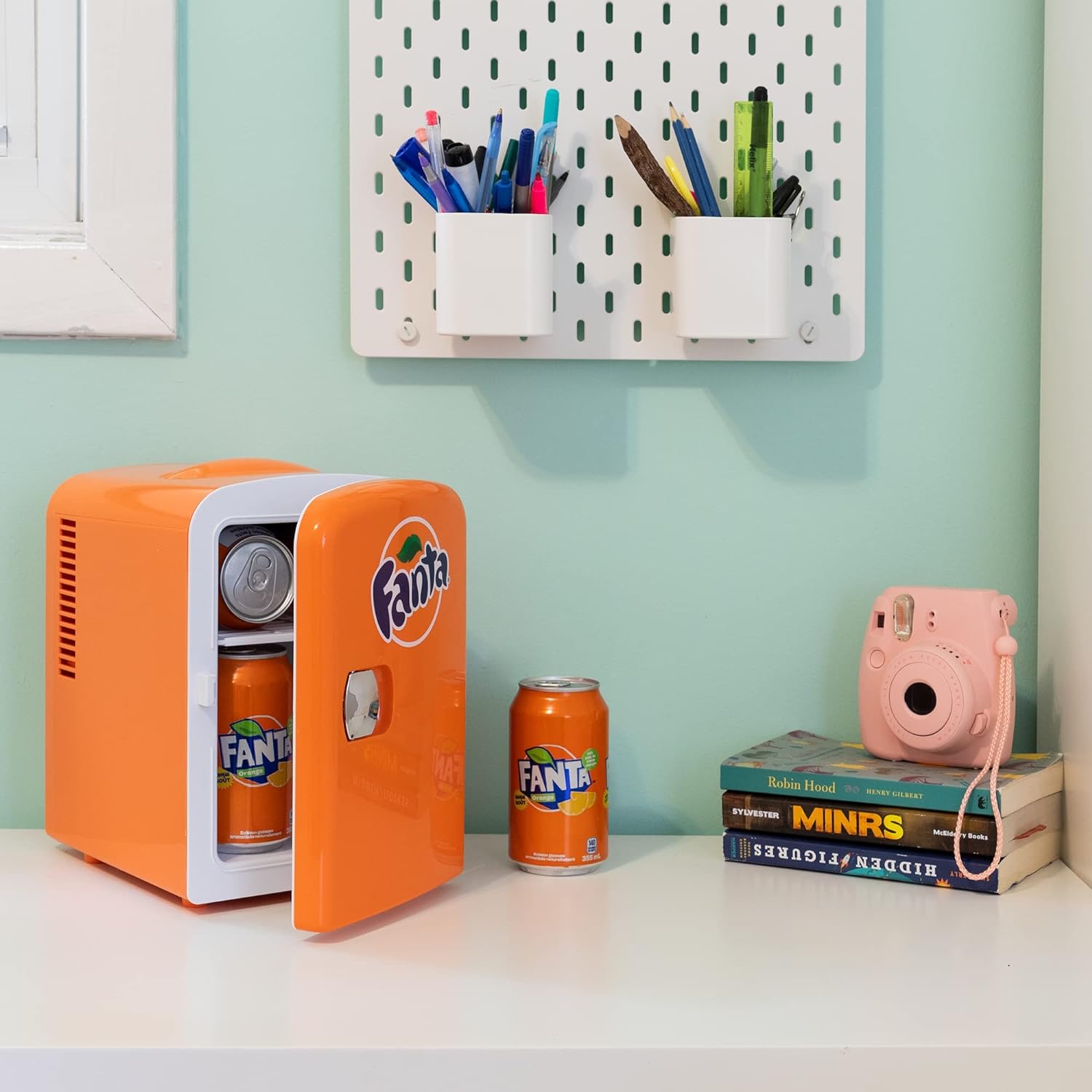 Fanta Mini Fridge For Bedrooms 4L Small Fridge 6 Can Table Top Fridge Quiet Mini Fridges For Skincare Food Drinks Kids Home Car & Travel 12v Portable Cooler Warmer Refrigerator by Coca - Cola, Orange   Import  Single ASIN  Import  Multiple ASIN ×Pr - Amazing Gadgets Outlet